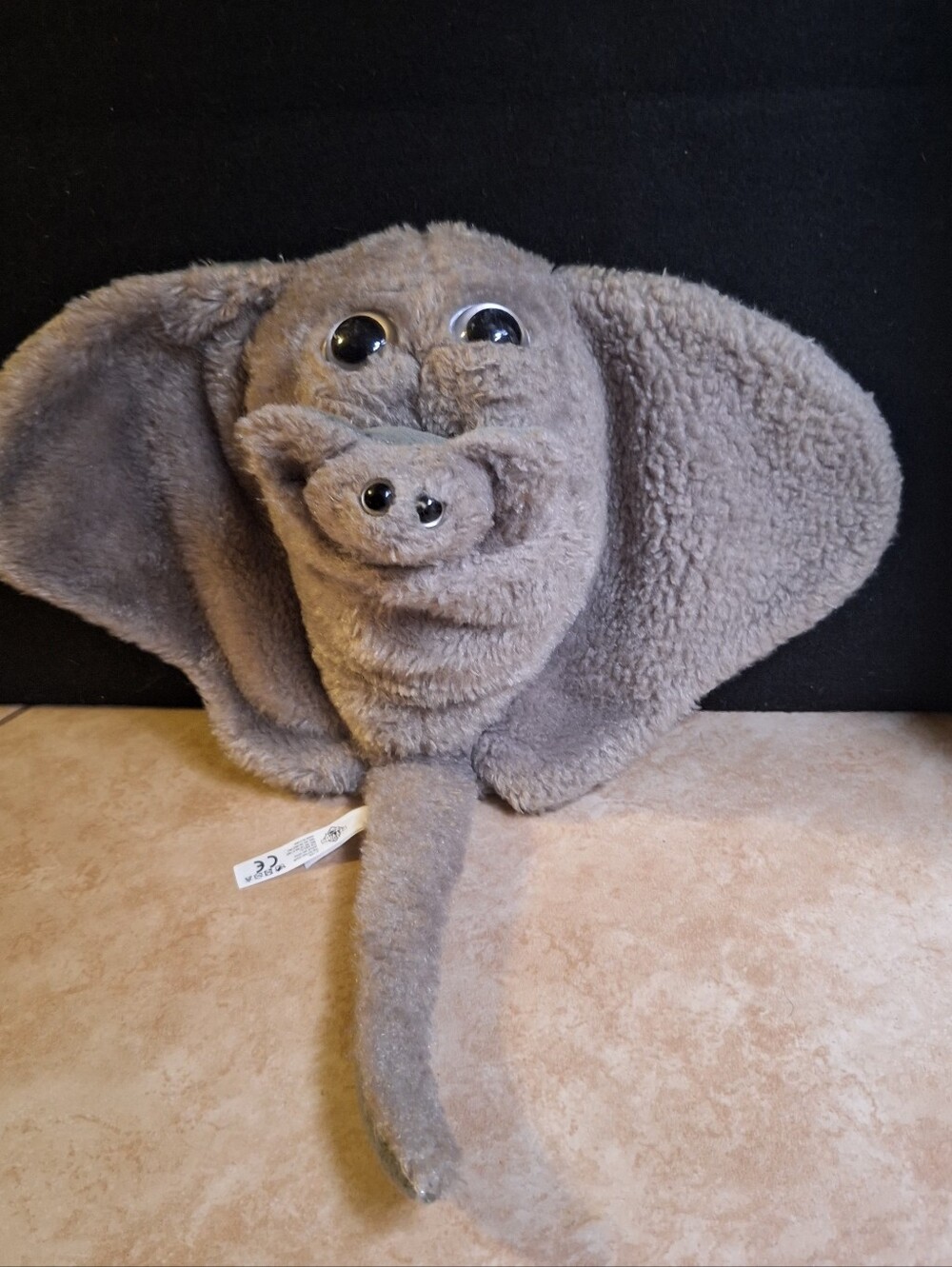 The Petting Zoo Plush 15" Big Eye Gray Manta Ray And 5" Baby Stingray Ocean Life